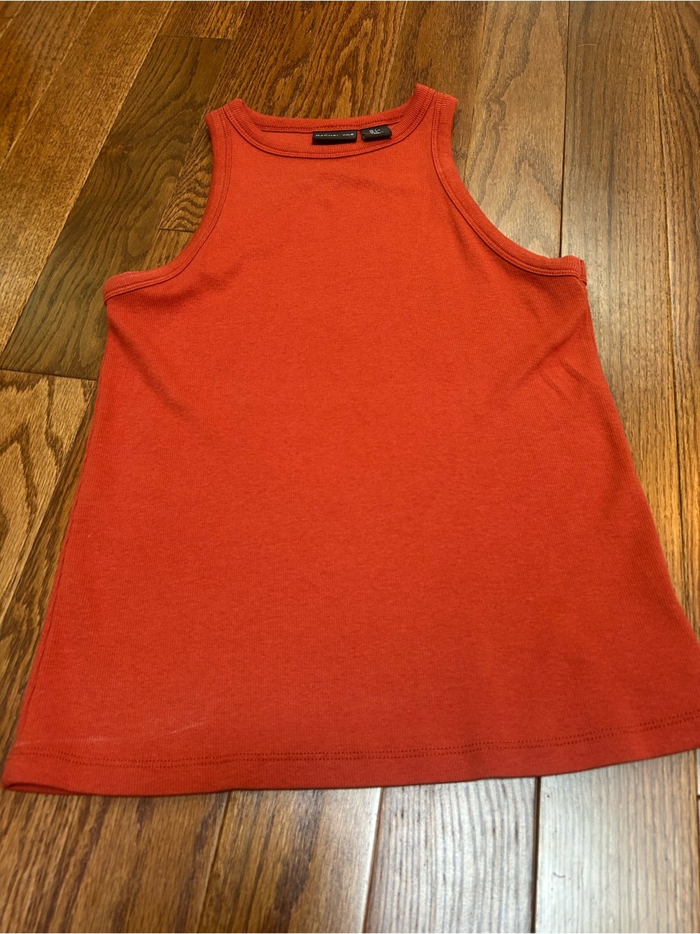 Rachel Zoe Rust Orange Red Ribbed Tank Top Size L
